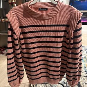 Pink and Black Striped Sweater